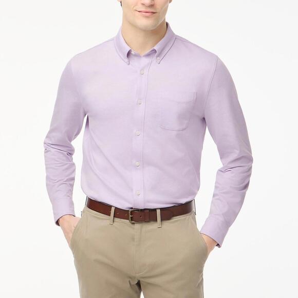 NWT J Crew Factory Performance Knit Oxford Shirt - MSRP $98 - Size Medium - Picture 1 of 3